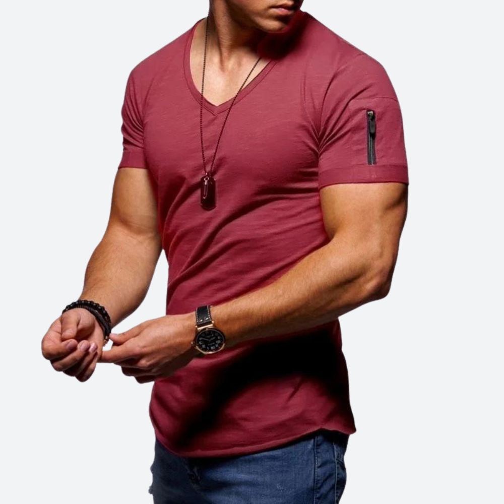 T-shirt muscle à col en V stylé pour hommes - Rick