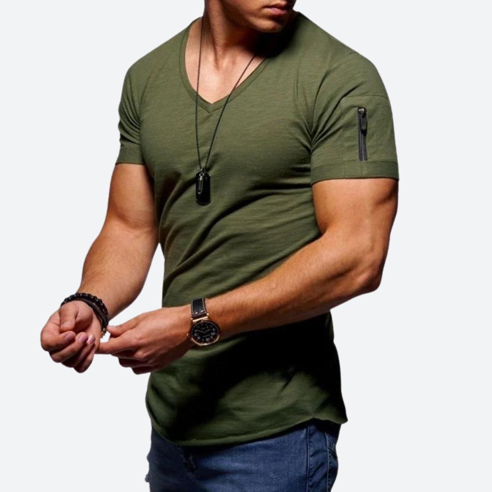 T-shirt muscle à col en V stylé pour hommes - Rick