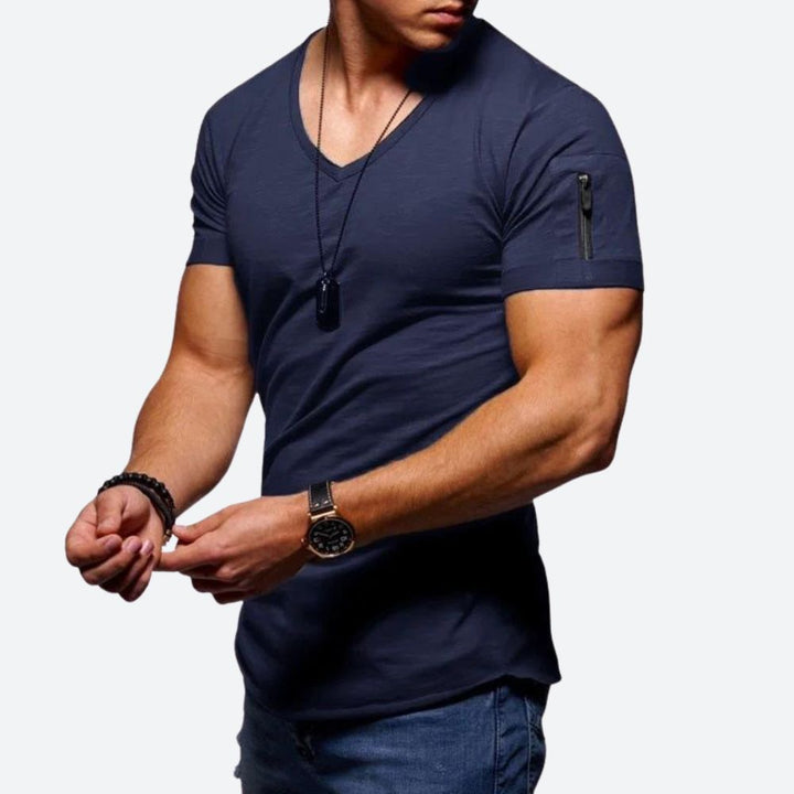 T-shirt muscle à col en V stylé pour hommes - Rick