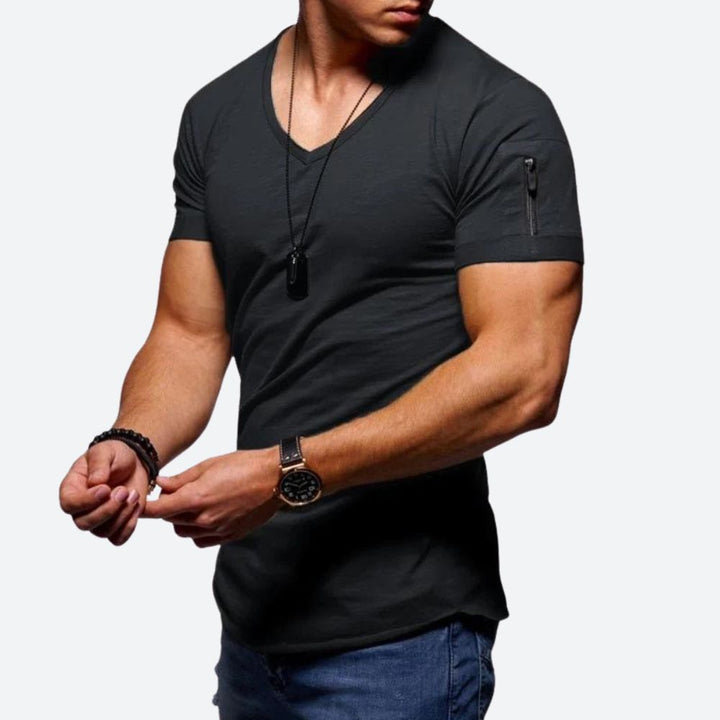T-shirt muscle à col en V stylé pour hommes - Rick