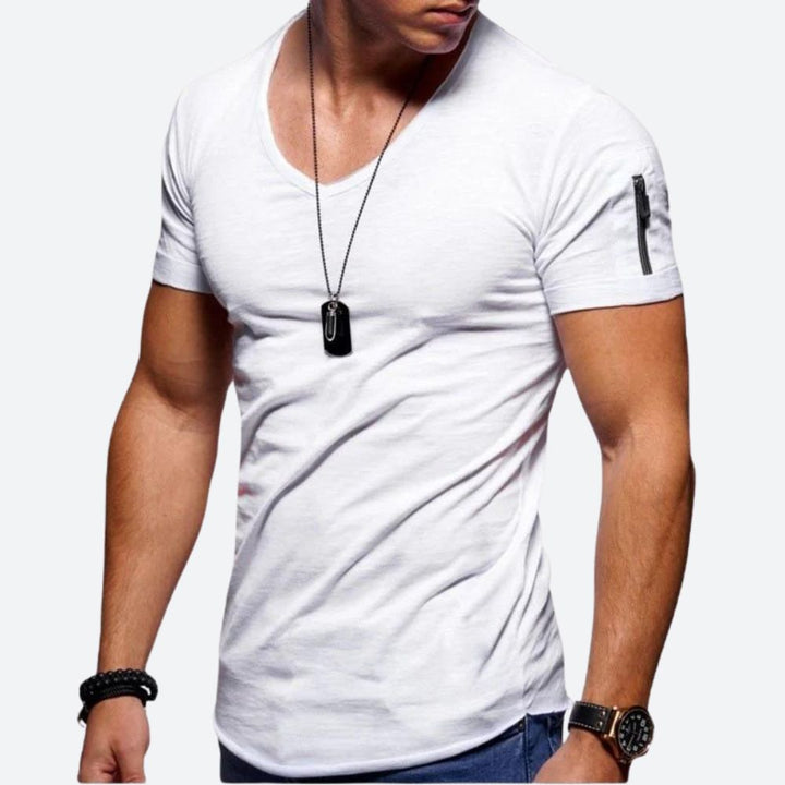 T-shirt muscle à col en V stylé pour hommes - Rick