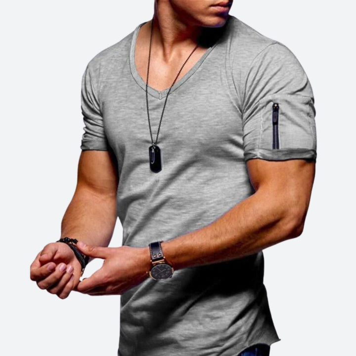 T-shirt muscle à col en V stylé pour hommes - Rick