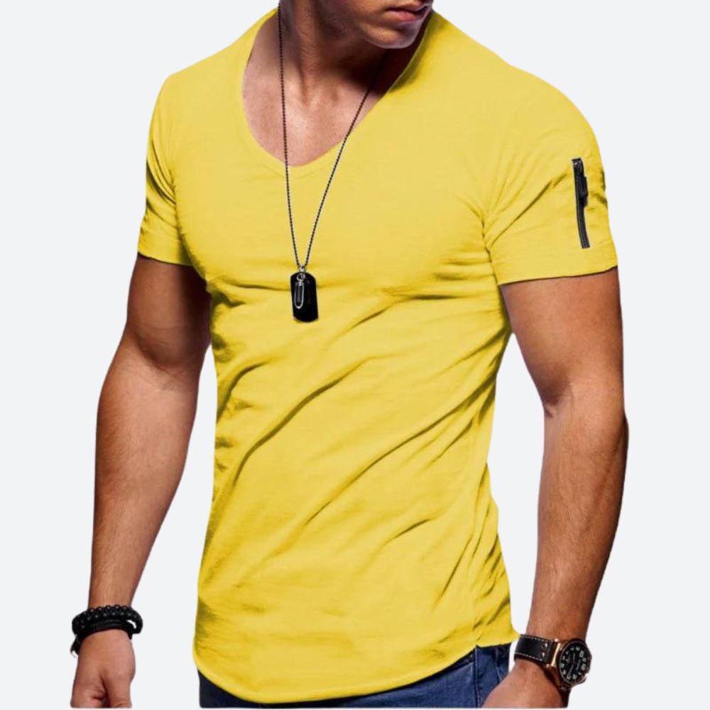 T-shirt muscle à col en V stylé pour hommes - Rick