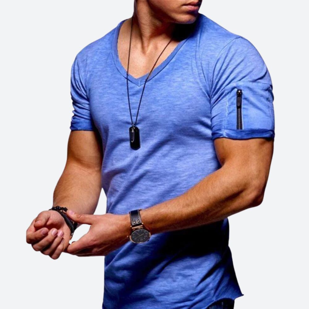 T-shirt muscle à col en V stylé pour hommes - Rick