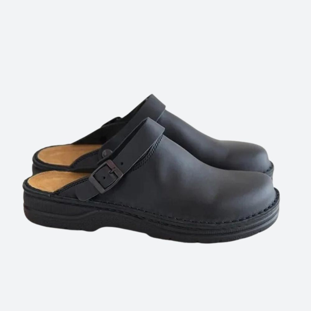 Fashionable Orthopedic Leather Slippers - Ryker for Optimal Comfort