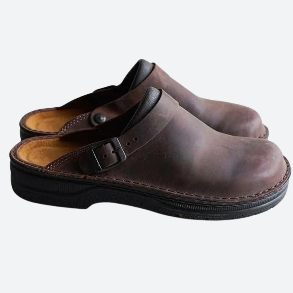 Fashionable Orthopedic Leather Slippers - Ryker for Optimal Comfort