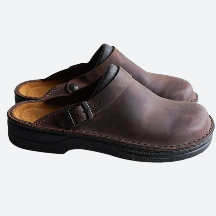 Fashionable Orthopedic Leather Slippers - Ryker for Optimal Comfort