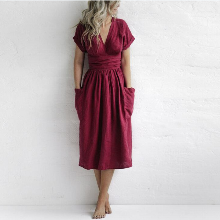 AVAH - Robe décontractée tendance avec décolleté en V