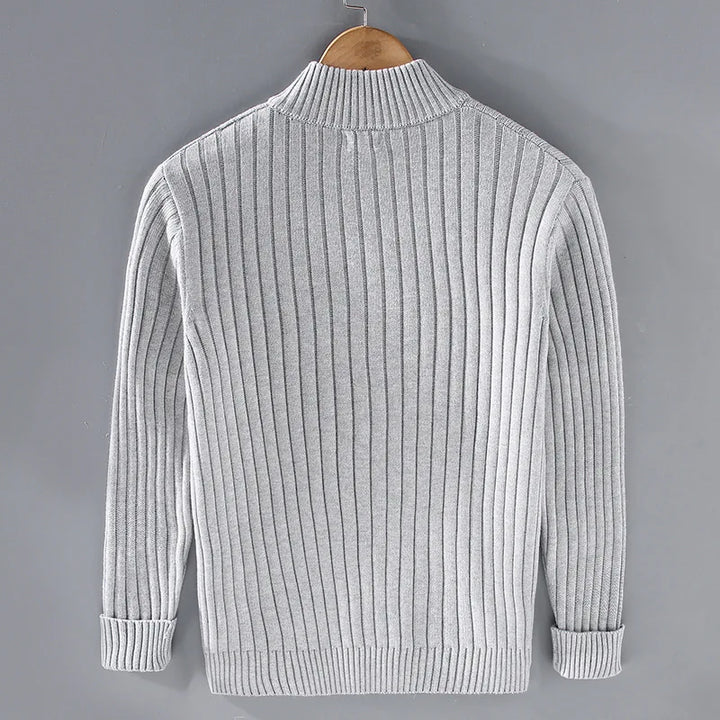 Finn™ - Men's zip-up cardigan made of cotton