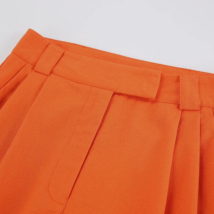 Evelien | Stylische orangefarbene Damenhose aus Leinen für den perfekten Sommerlook