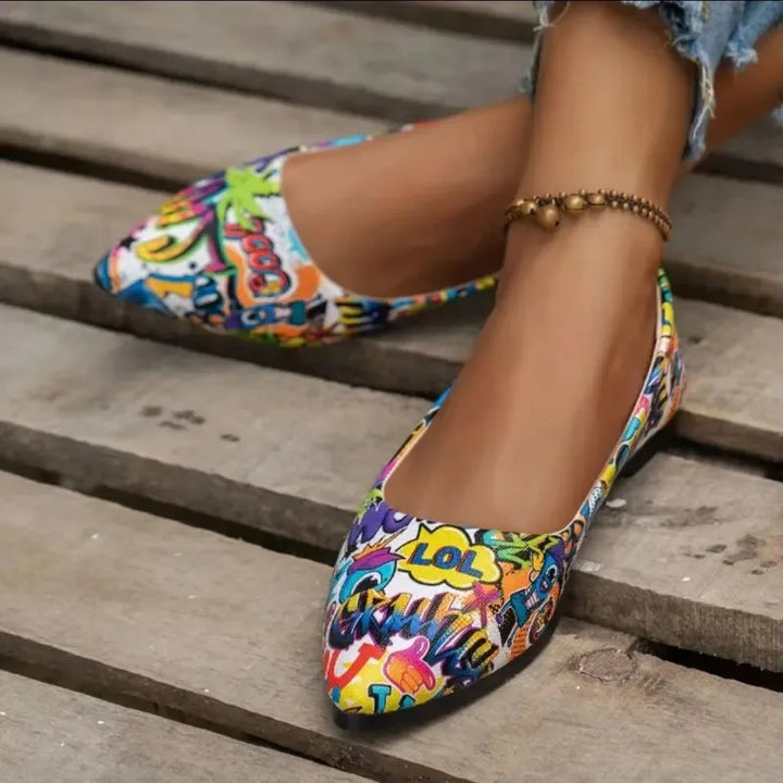 Jewel - Boutons de pied à la mode avec design graffiti unique pour femmes