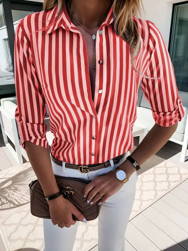 Fleur - Stylische lässige Streifenbluse für den femininen Look