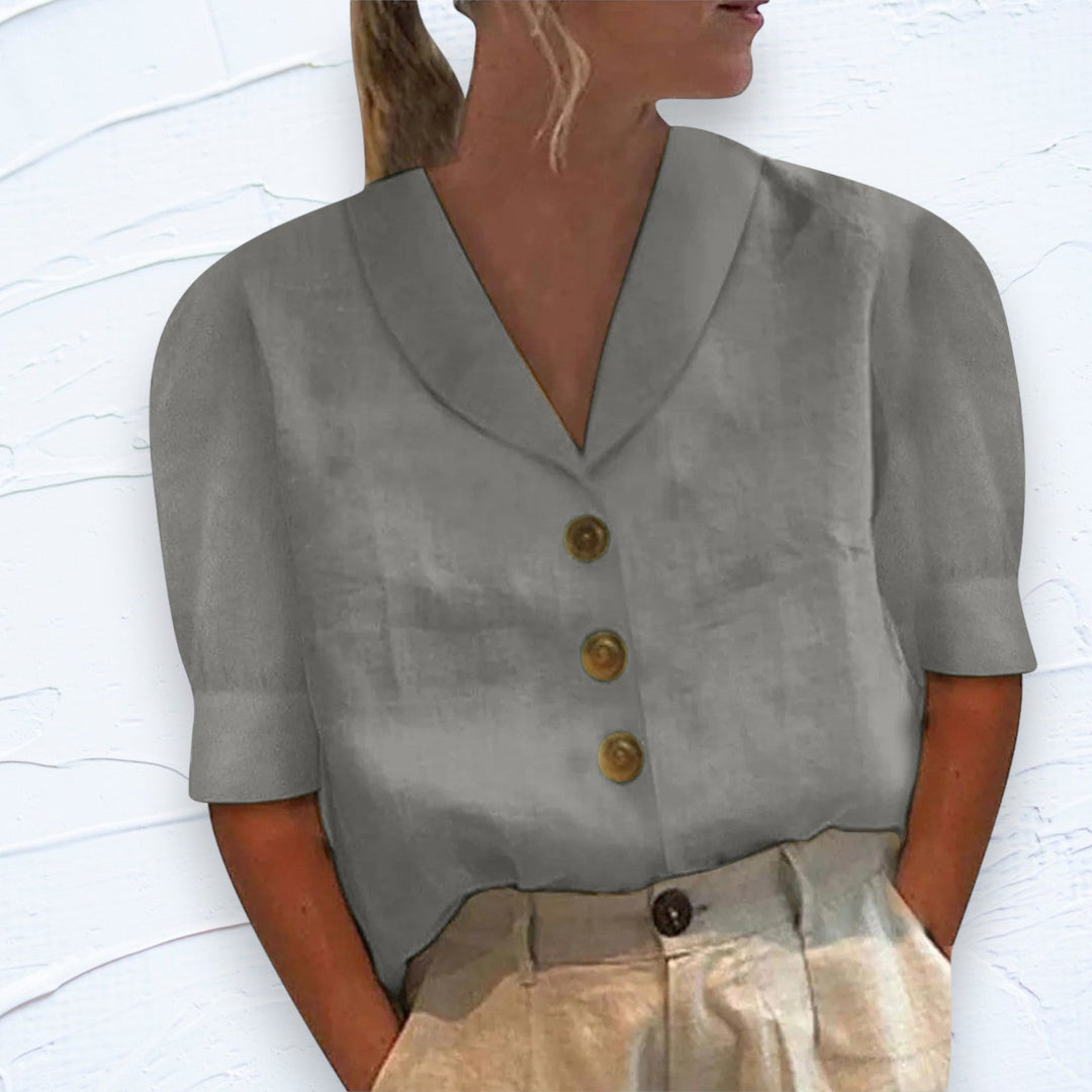 Arabella - Elegant Cotton and Linen T-Shirt for Women