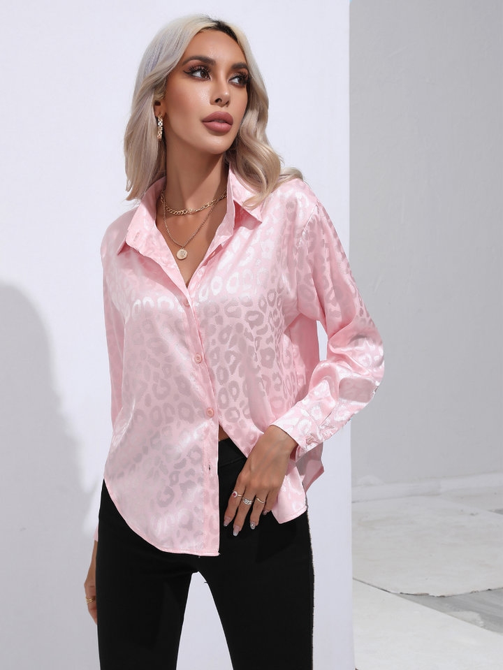 Michelle - Blouse en satin élégante et confortable avec imprimé panthère tendance pour femmes