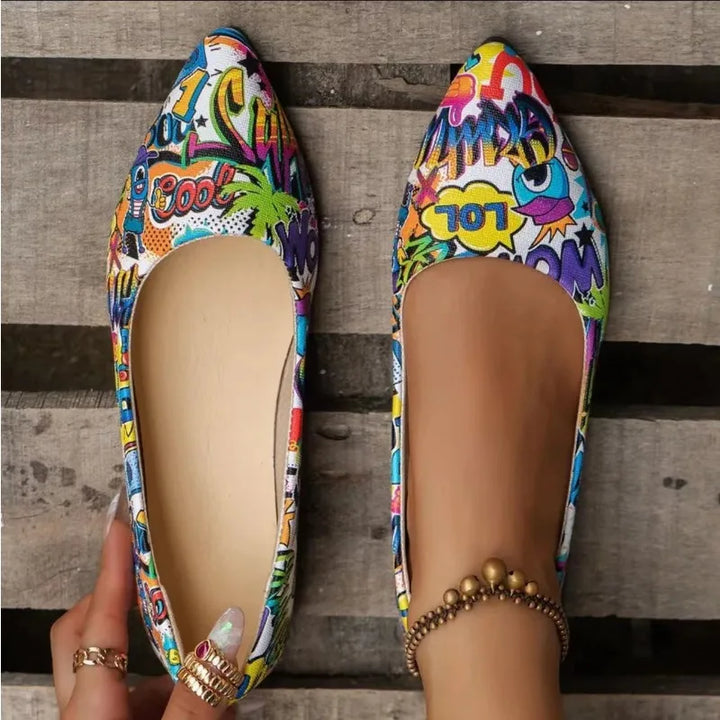 Jewel - Boutons de pied à la mode avec design graffiti unique pour femmes