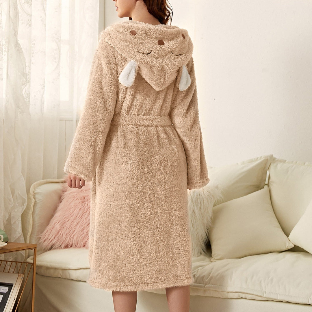 Brinley - Stylischer Bademantel mit Kapuze aus dickem Flanell für Frauen für einen gemütlichen Herbst!