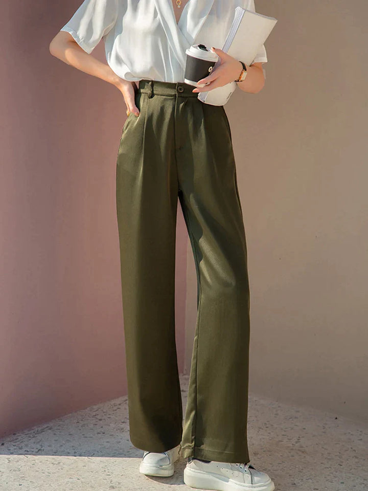 Elegant women's pants made of silk satin - Selah Collection