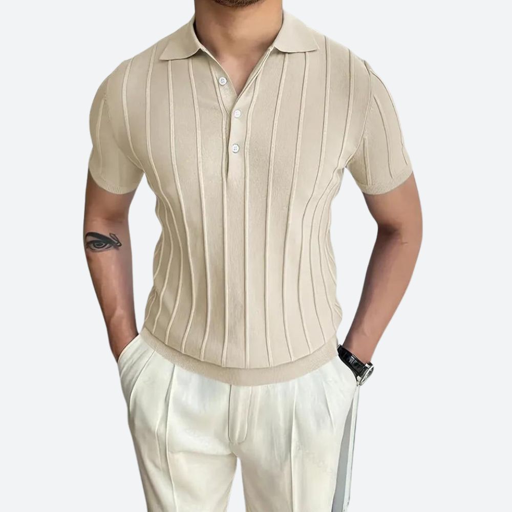 Stylish Polo Shirt with High Stretch Content and Elegant V-Neck - Shag