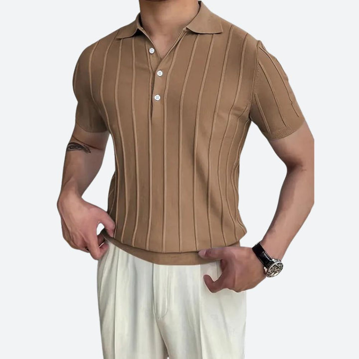 Stylish Polo Shirt with High Stretch Content and Elegant V-Neck - Shag