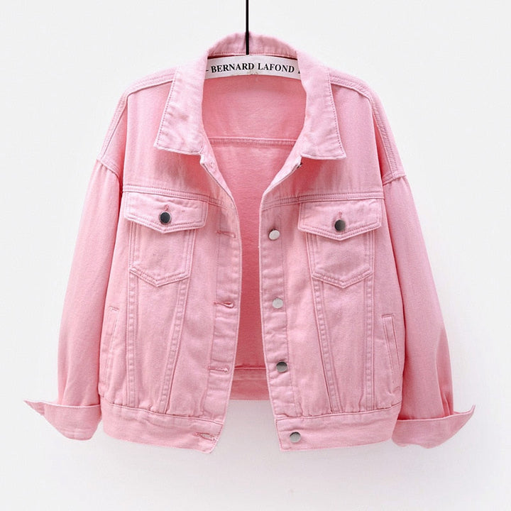 Aurelia - Elegant and Comfortable Pink Denim Jacket for Women