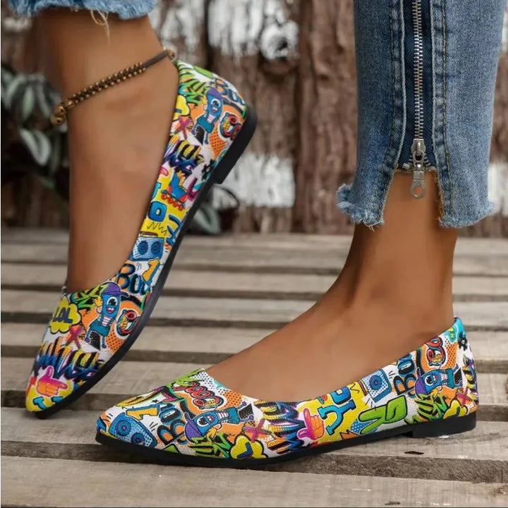 Jewel - Boutons de pied à la mode avec design graffiti unique pour femmes