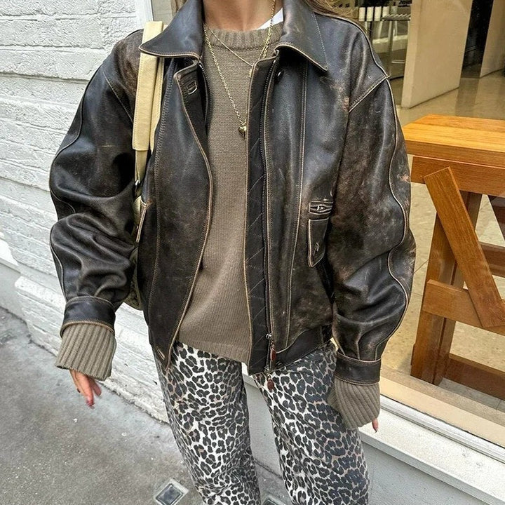 Bonnie - Jean rétro à motif léopard pour un look ludique