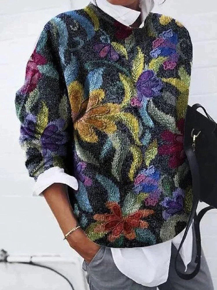 Olive - Pull fleuri stylé pour un look élégant