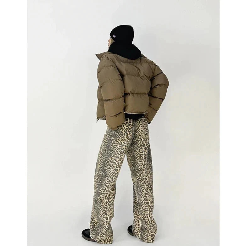Gilda - Stylish retro pants with trendy leopard print