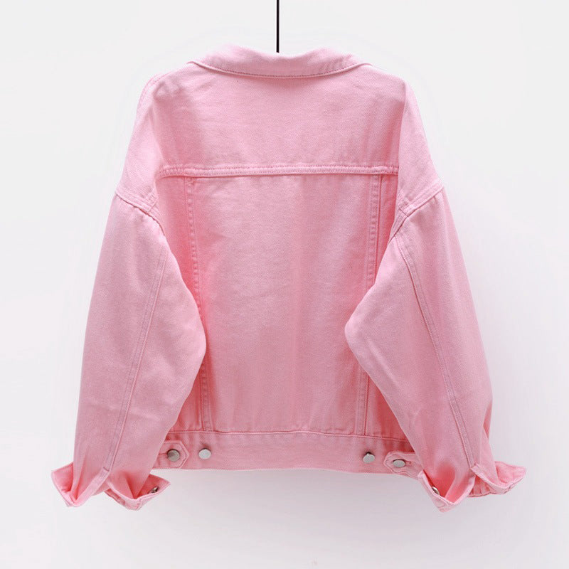 Aurelia - Elegant and Comfortable Pink Denim Jacket for Women