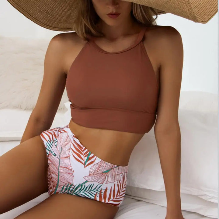 Edith - Ensembles de bikini élégants avec imprimé floral et taille haute