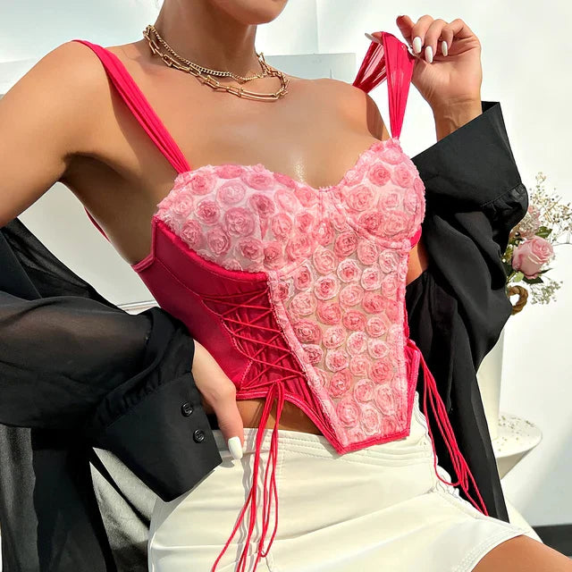 Lily - Elegant pink corset top for women