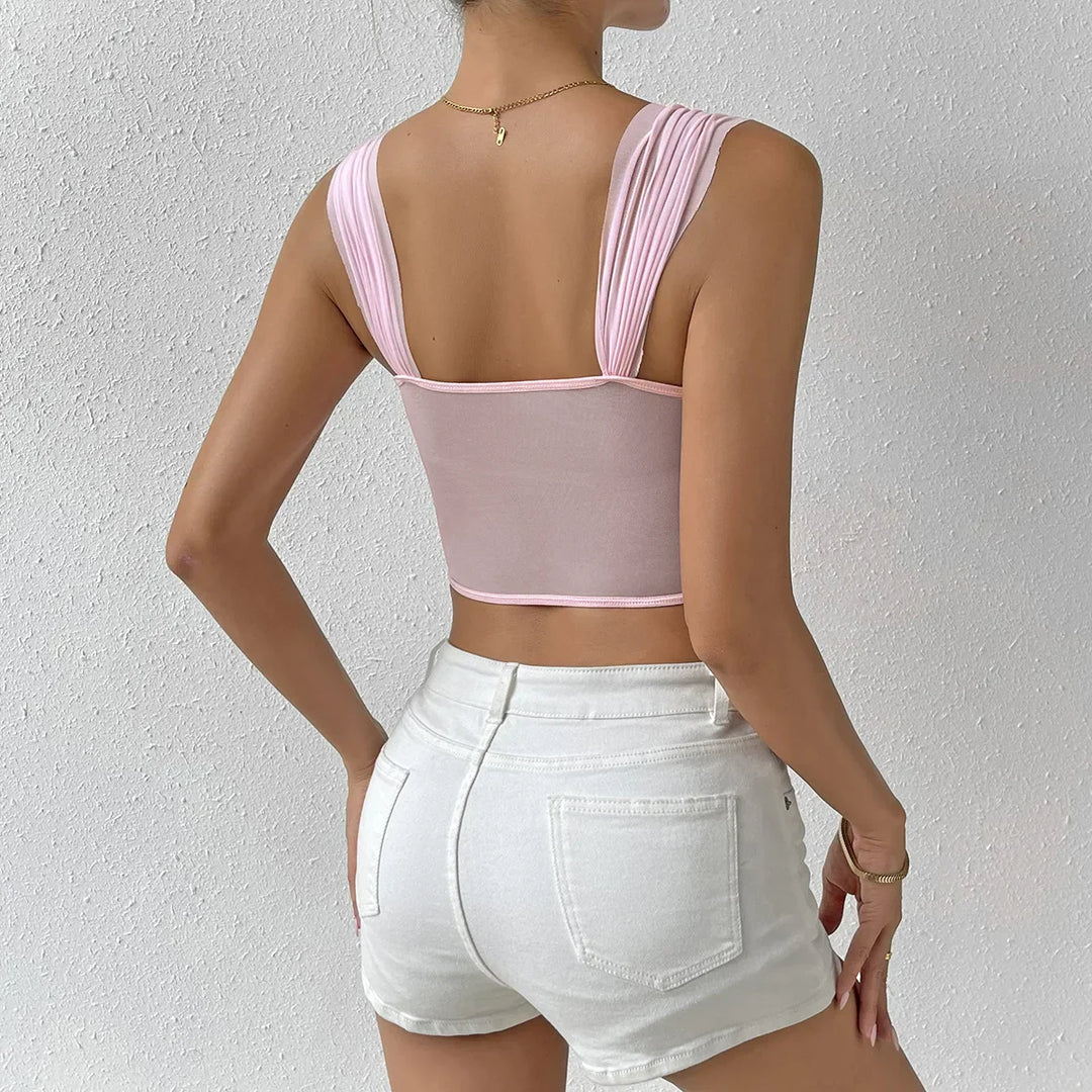 Lily - Elegant pink corset top for women