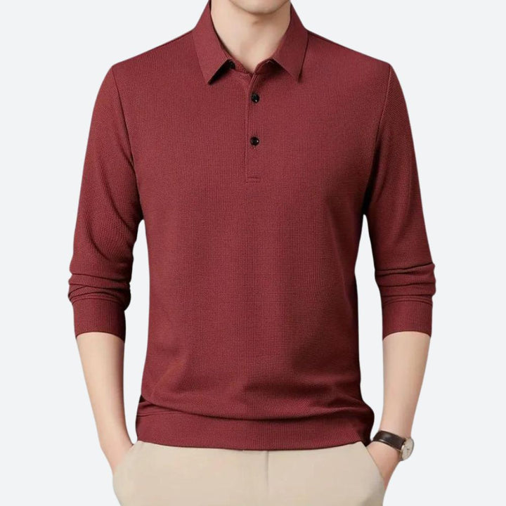 Stilvolles Herren-Poloshirt mit langen Ärmeln - Wystan