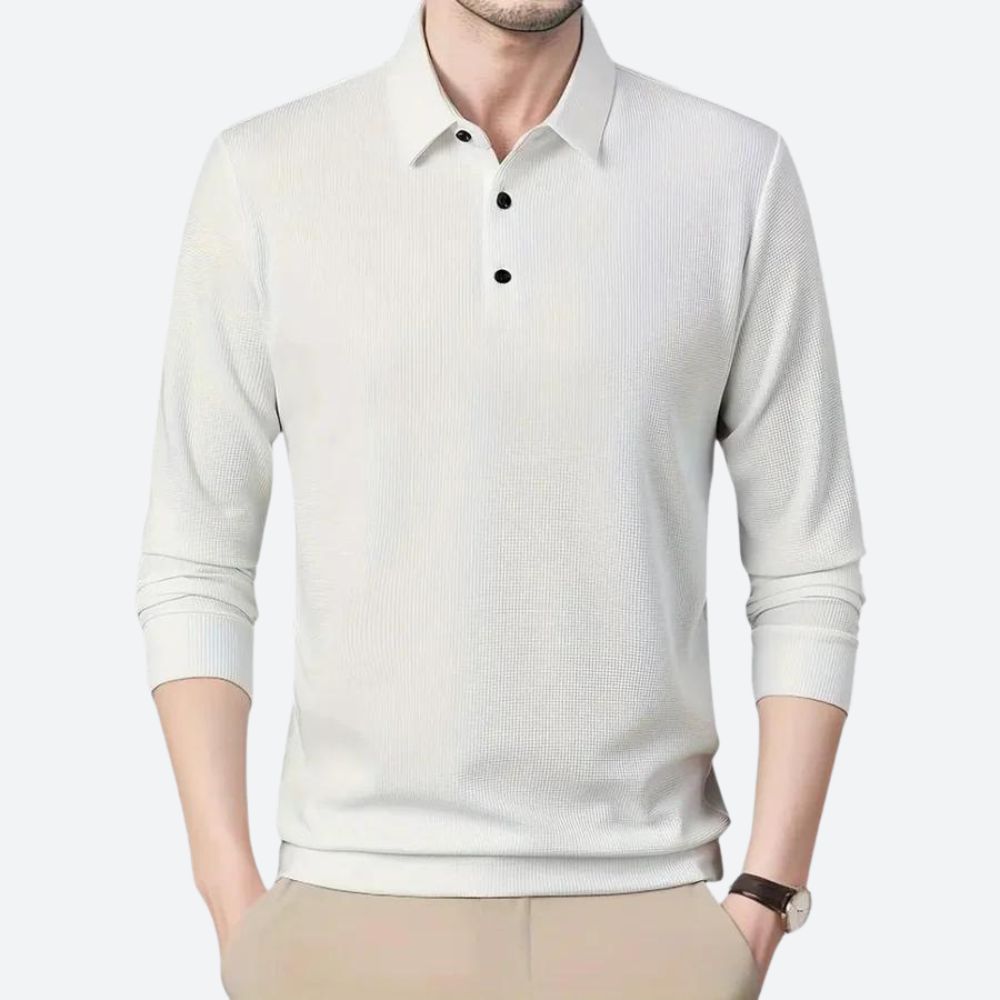 Stilvolles Herren-Poloshirt mit langen Ärmeln - Wystan
