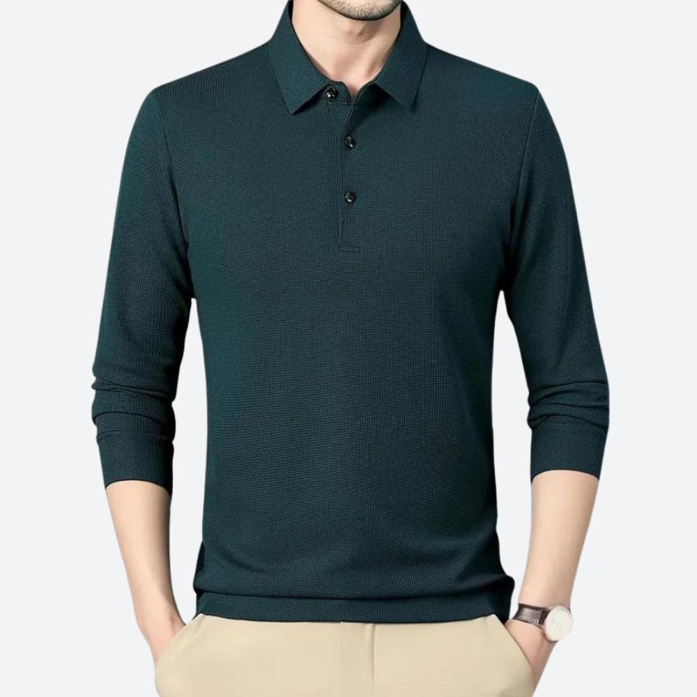 Stilvolles Herren-Poloshirt mit langen Ärmeln - Wystan
