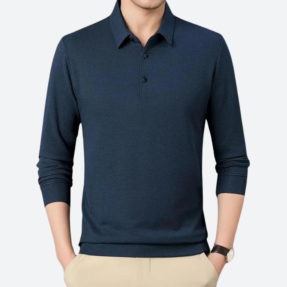 Stilvolles Herren-Poloshirt mit langen Ärmeln - Wystan