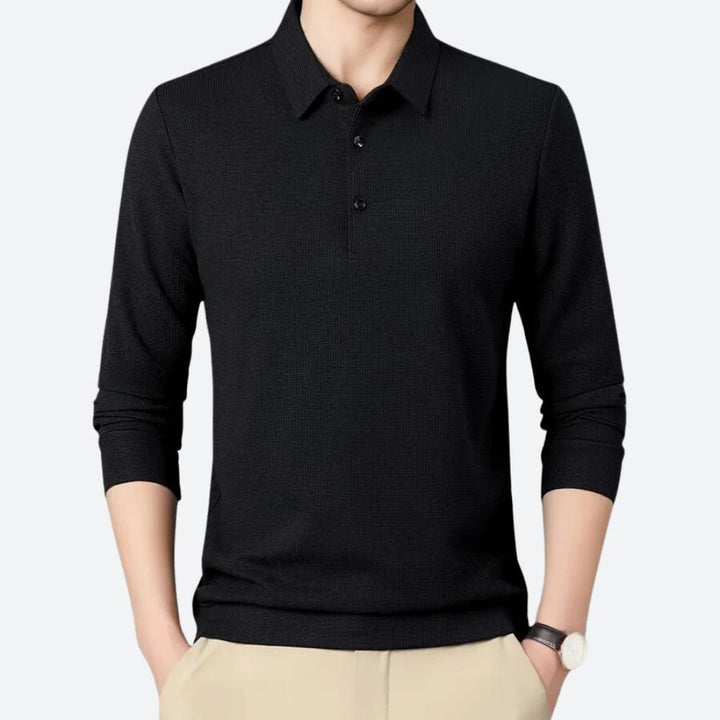 Stilvolles Herren-Poloshirt mit langen Ärmeln - Wystan