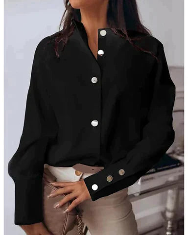 Dana - Elegante Bluse mit langen geknöpften Ärmeln für Frauen