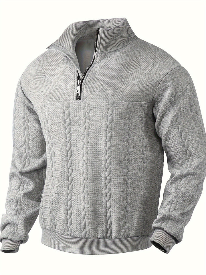 Alain™ - Vintage Herren-Pullover mit Reißverschluss aus Kaschmir