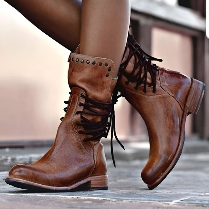 Audrey™ - Lederstiefel mit Schnürung für Damen