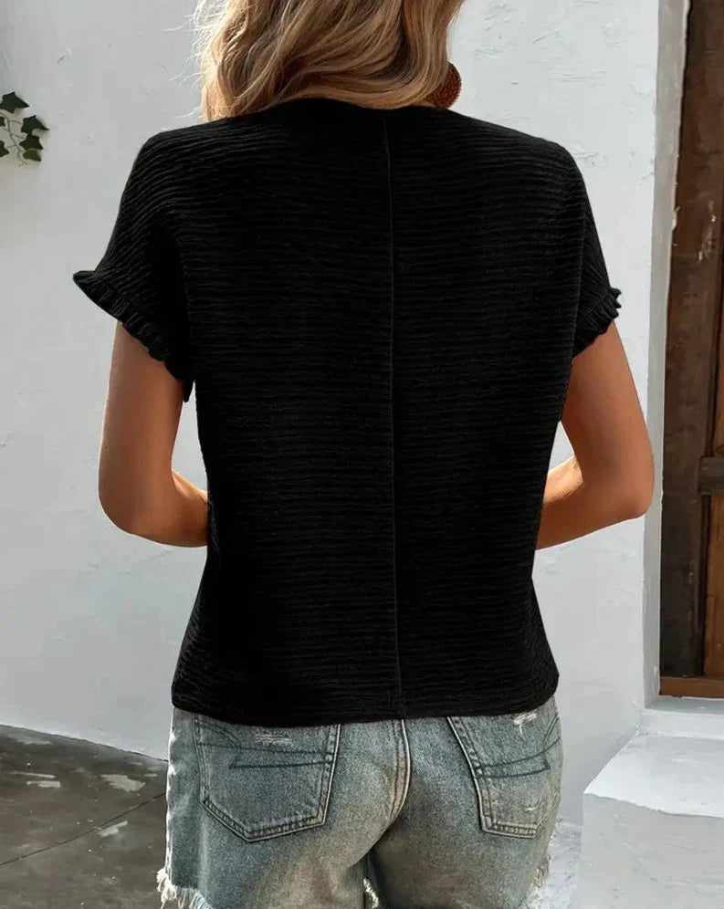 Jinky - Stylisches süßes T-Shirt mit Rundhalsausschnitt und kurzen Ärmeln für Frauen