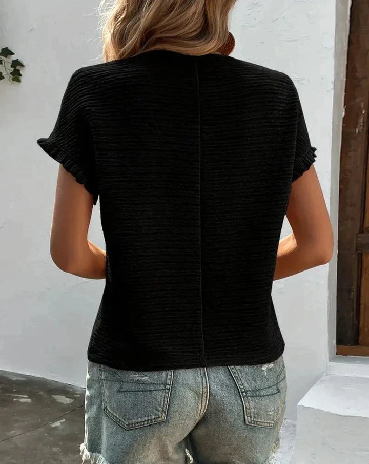 Jinky - Stylisches süßes T-Shirt mit Rundhalsausschnitt und kurzen Ärmeln für Frauen