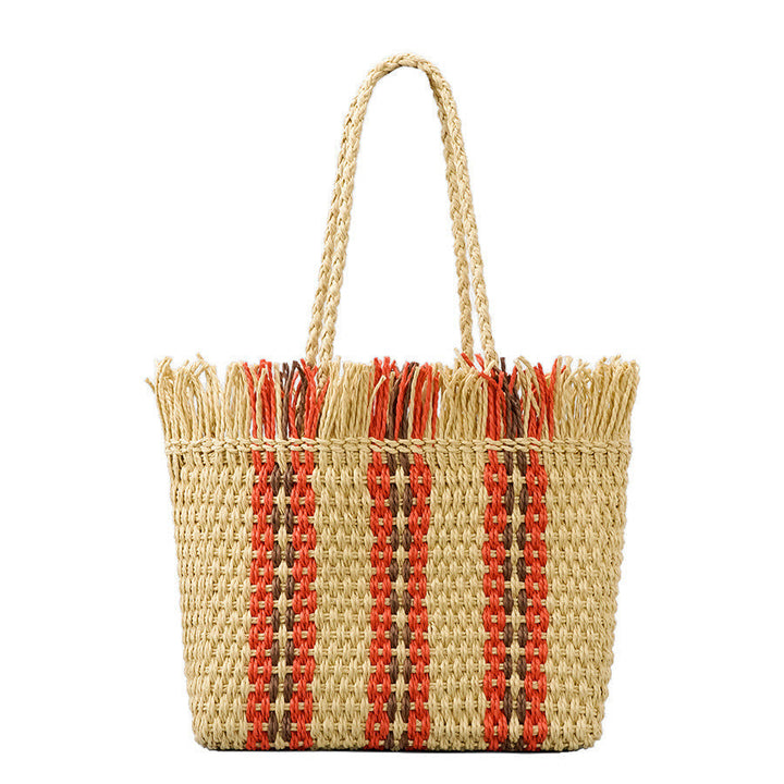 Sac de plage éclatant en matériaux tissés à la main avec grand volume