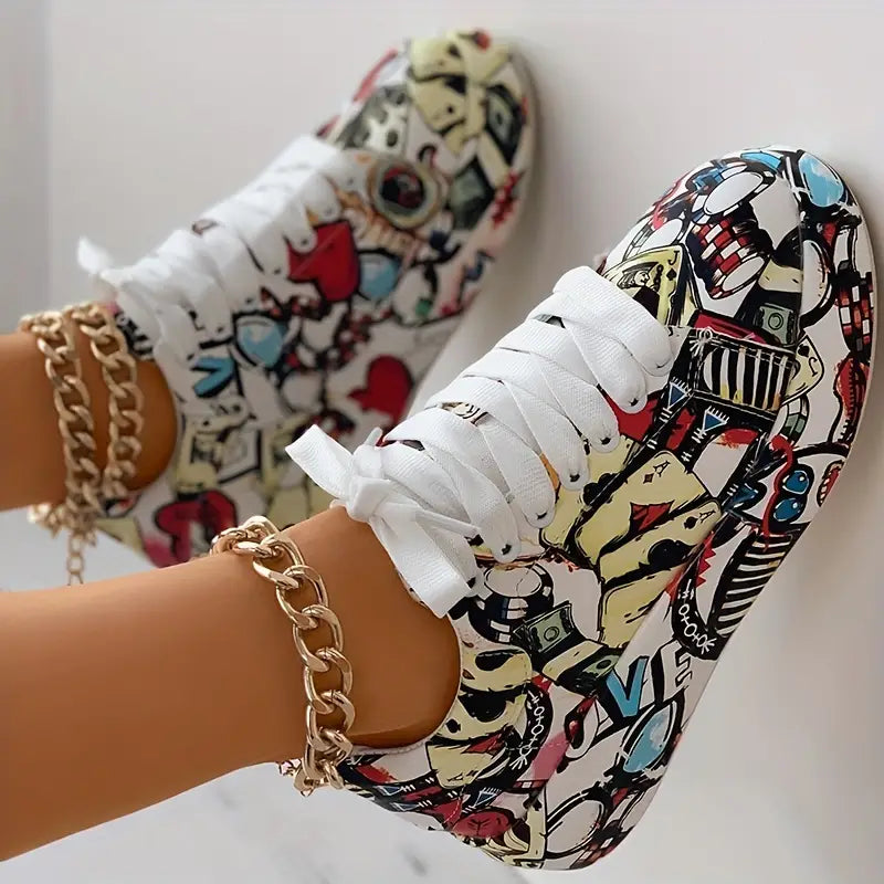 Lia™ - Sneakers mit Graffiti-Print