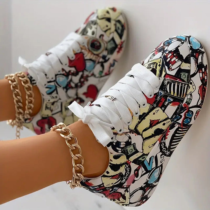 Lia™ - Sneakers mit Graffiti-Print