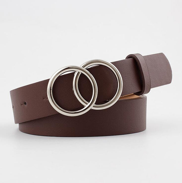 Ceinture en cuir Aria chic pour femmes avec boucle O tendance