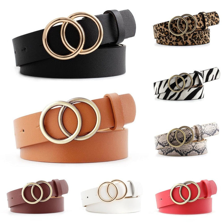 Ceinture en cuir Aria chic pour femmes avec boucle O tendance