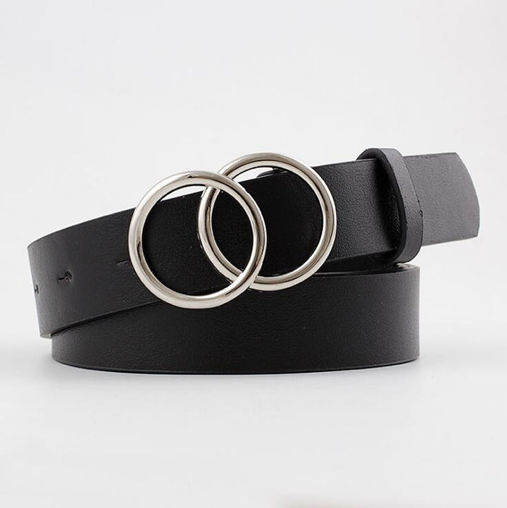 Ceinture en cuir Aria chic pour femmes avec boucle O tendance