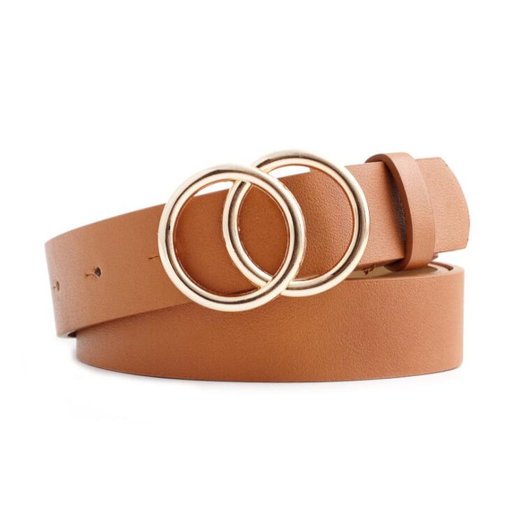 Ceinture en cuir Aria chic pour femmes avec boucle O tendance