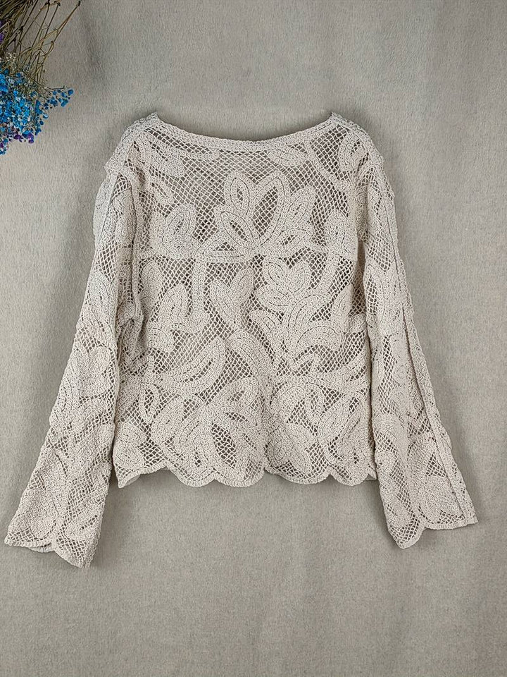 Diana - Chemise à manches longues élégante couleur abricot pour femmes